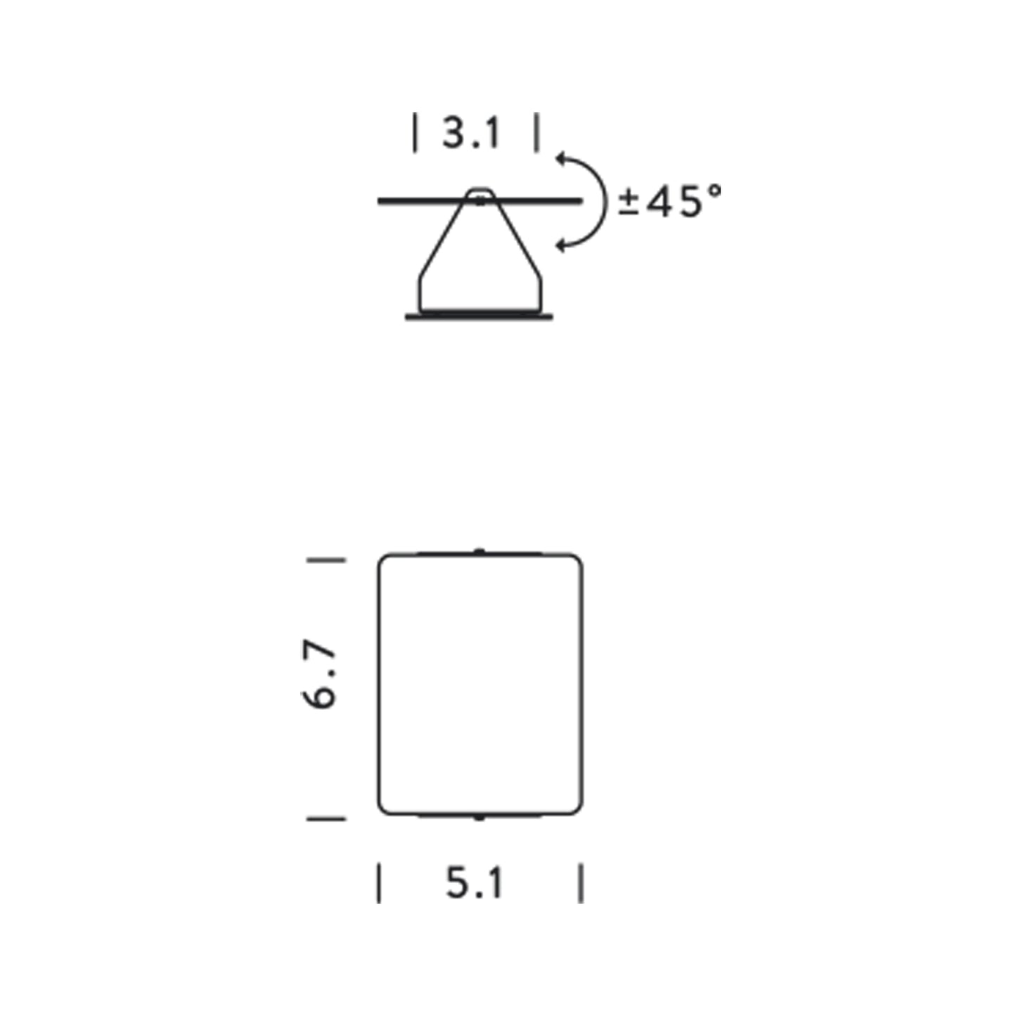 Applique A Volet Pivotant Wall Light - line drawing.