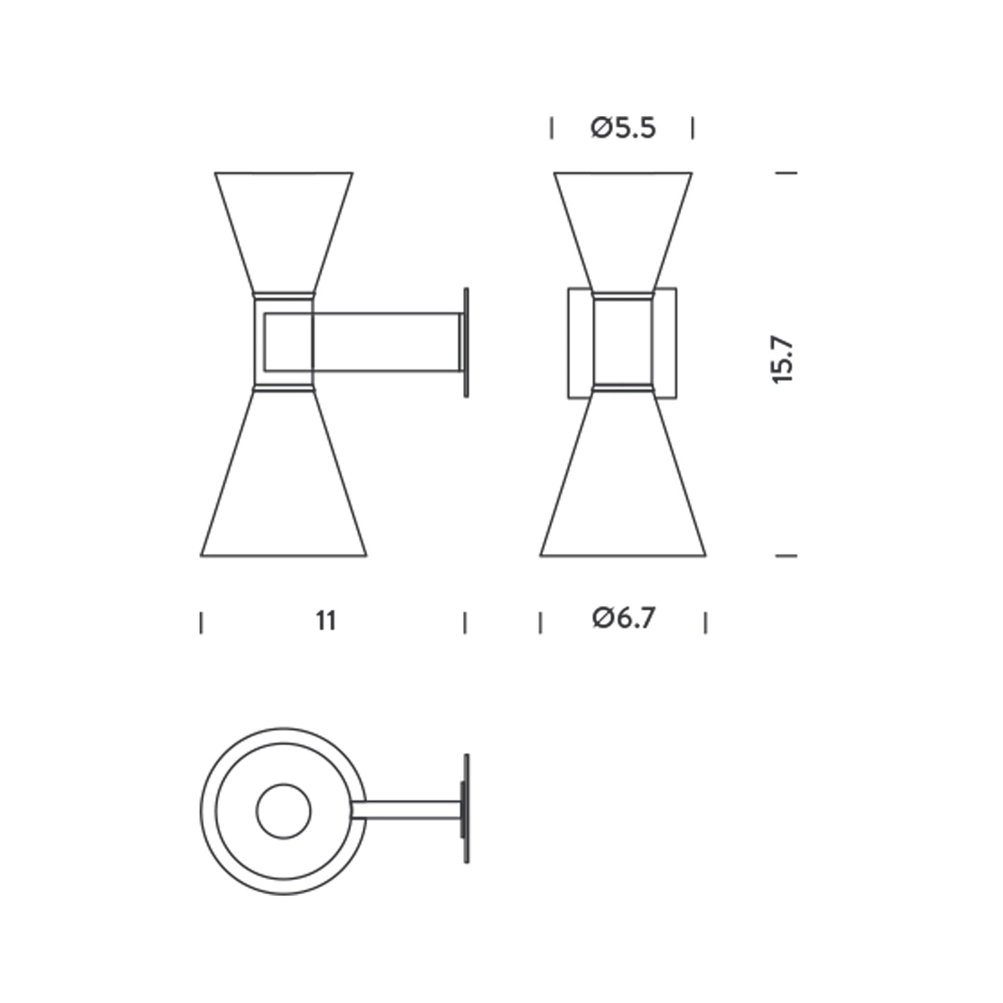 Applique de Marseille Wall Light - line drawing.