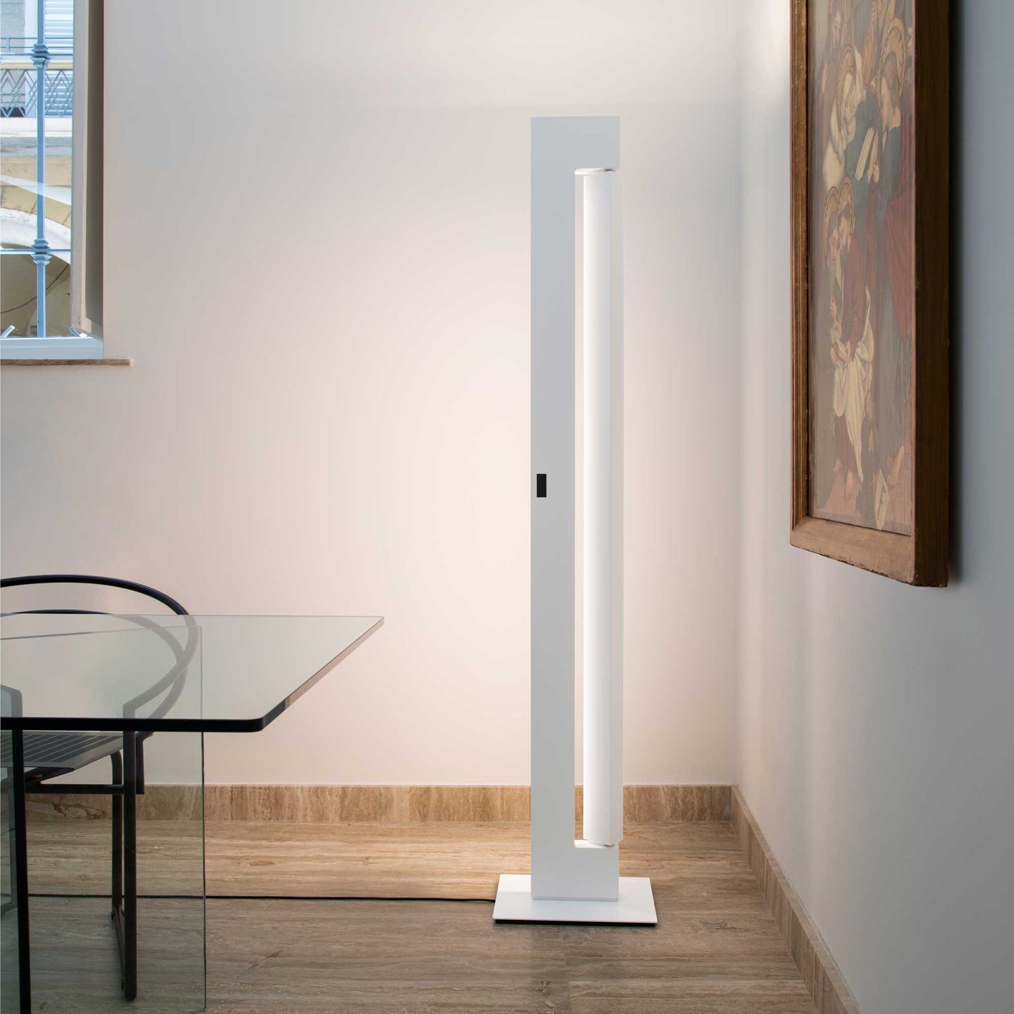 Ara LED Floor Lamp in living room.