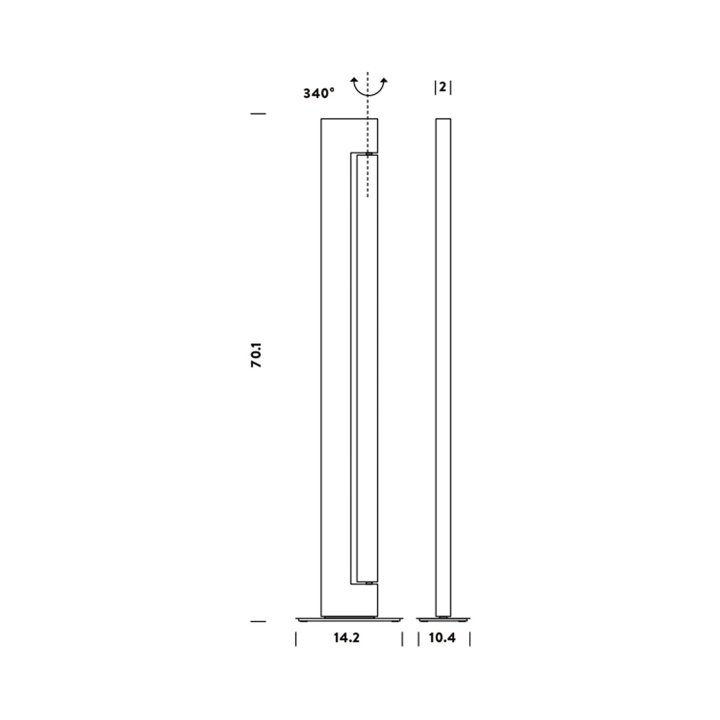 Ara LED Floor Lamp - line drawing.