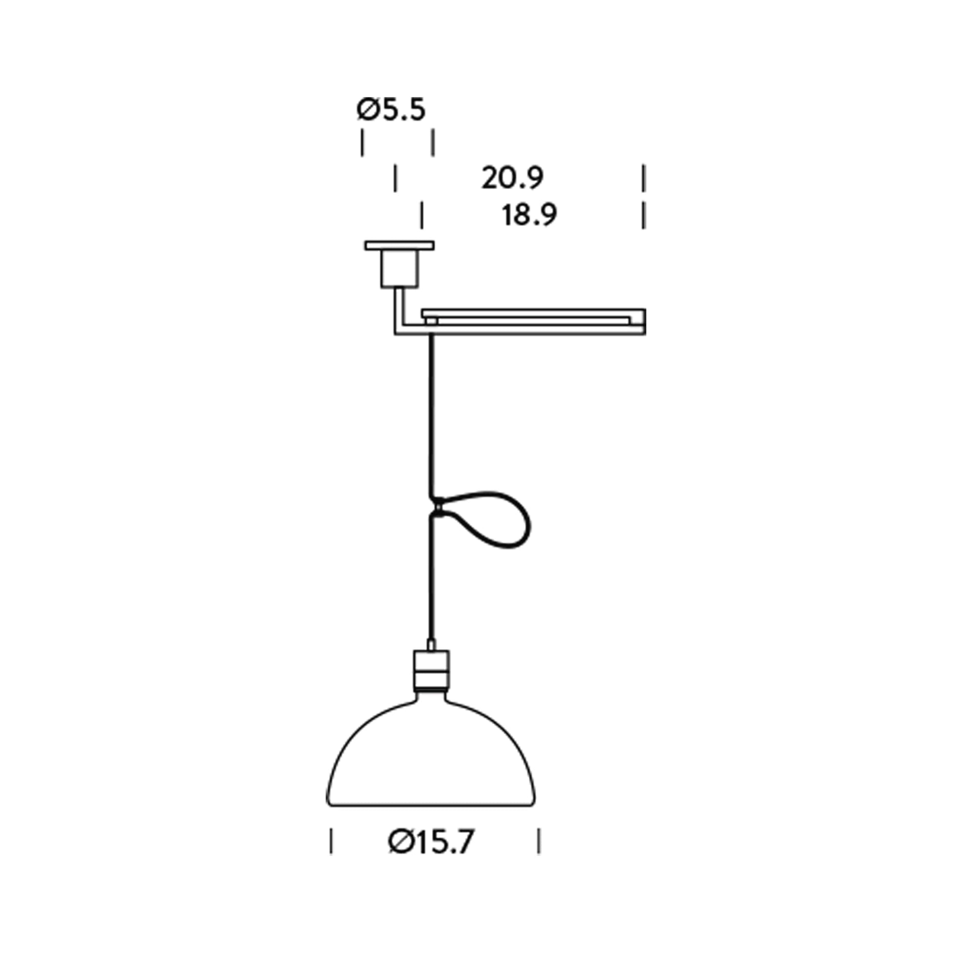 AS41C Pendant Light - line drawing.