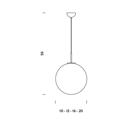 Asteroide Pendant Light - line drawing.