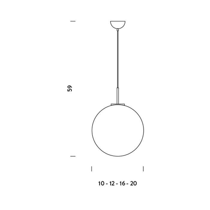 Asteroide Pendant Light - line drawing.