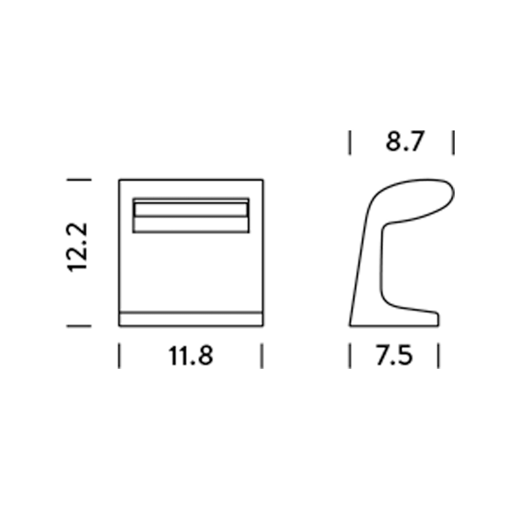 Borne Beton LED Table Lamp - line drawing.