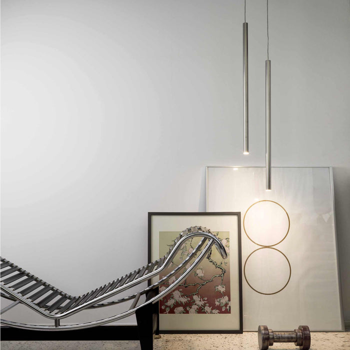 Canna Nuda Metallo LED Pendant Light in living room.