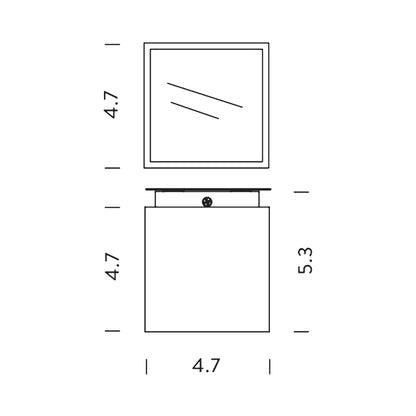 Cubo LED Flush Mount Ceiling Light - line drawing.