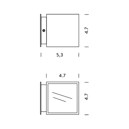 Cubo LED Wall Light - line drawing.