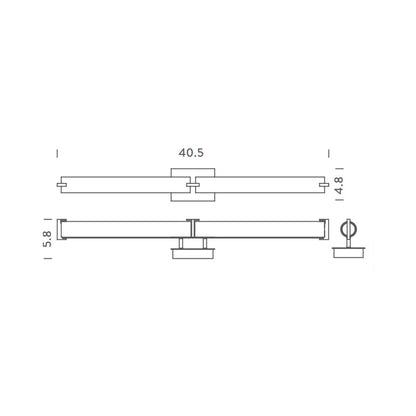 Elf3 Vanity Wall Light - line drawing.