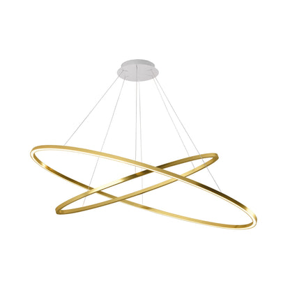 Ellisse LED Double Pendant Light in Gold Painted.