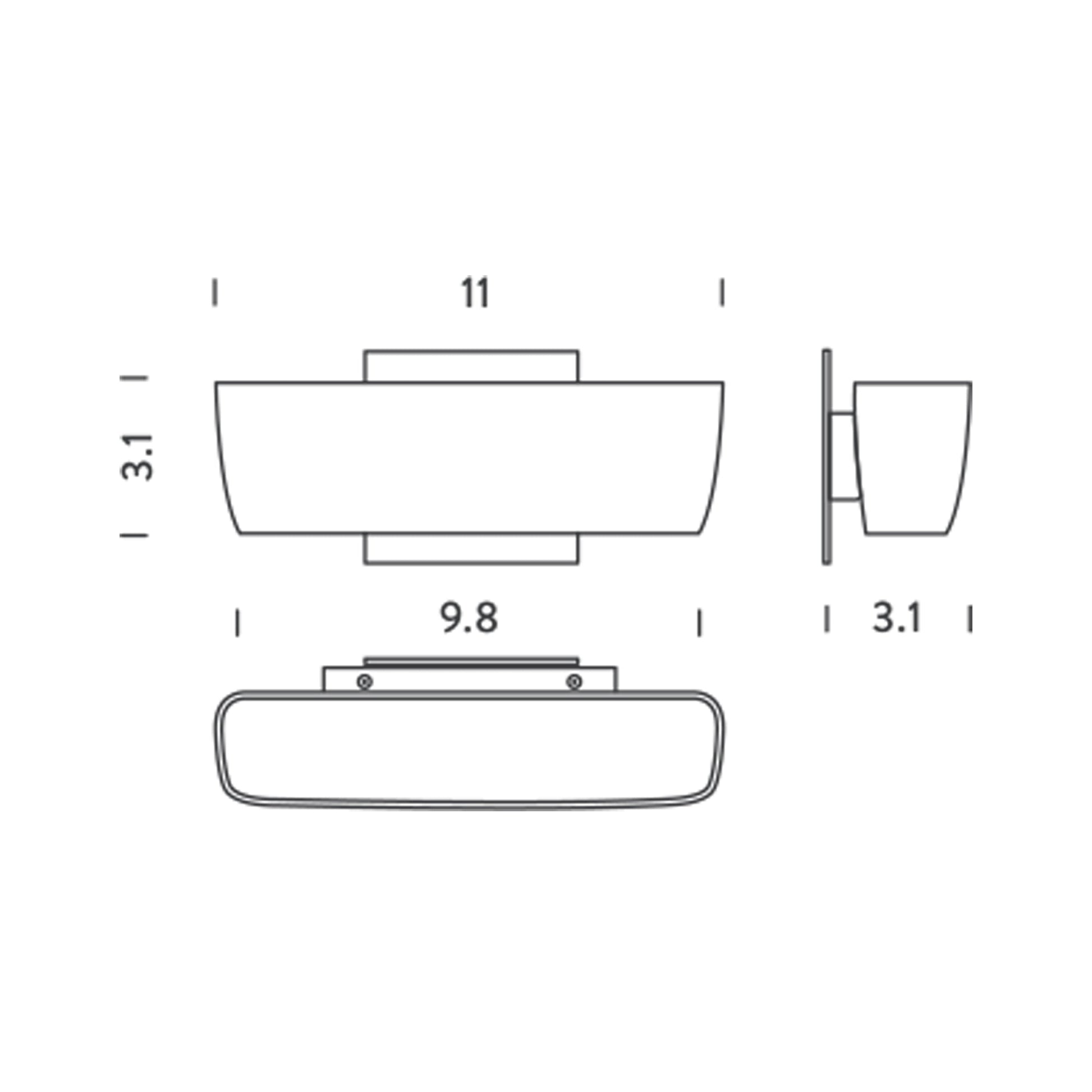 Flaca LED Wall Light - line drawing.