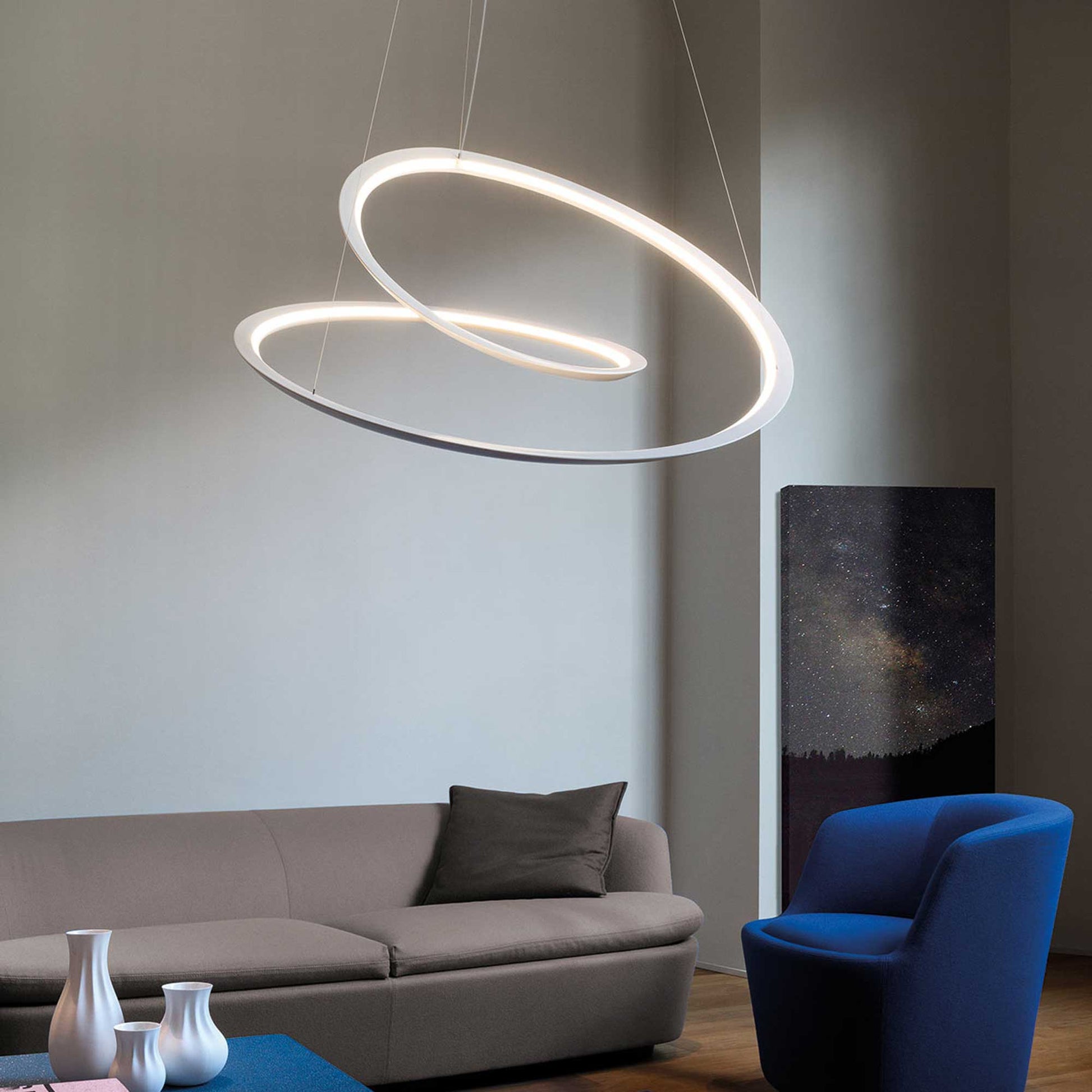 Kepler LED Pendant Light in living room.