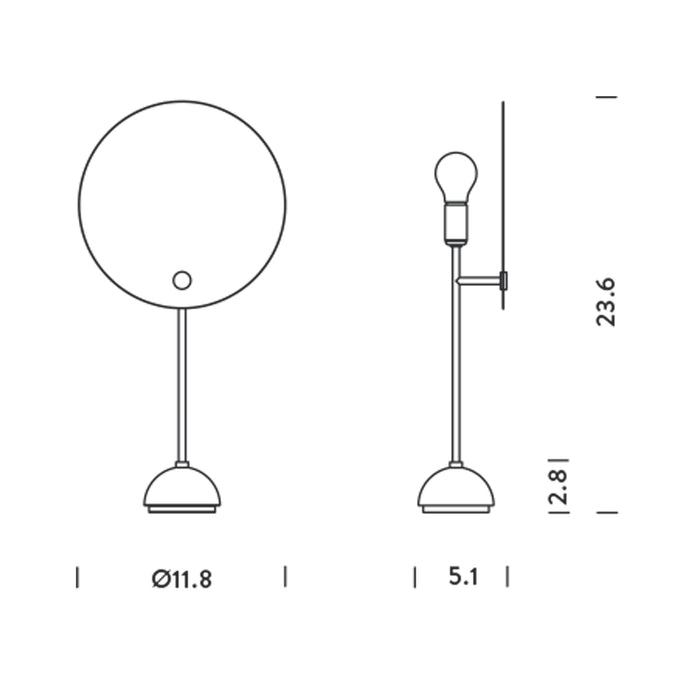 Kuta Table Lamp - line drawing.