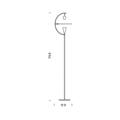 Newton LED Floor Lamp - line drawing.