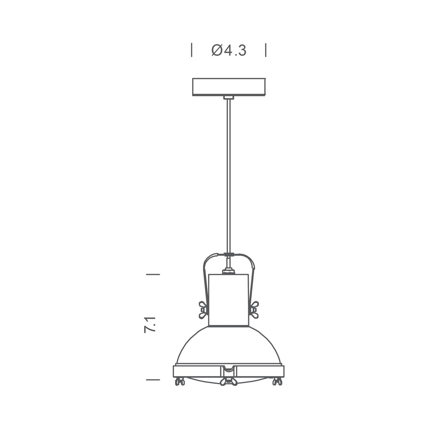 Projecteur Pendant Light - line drawing.