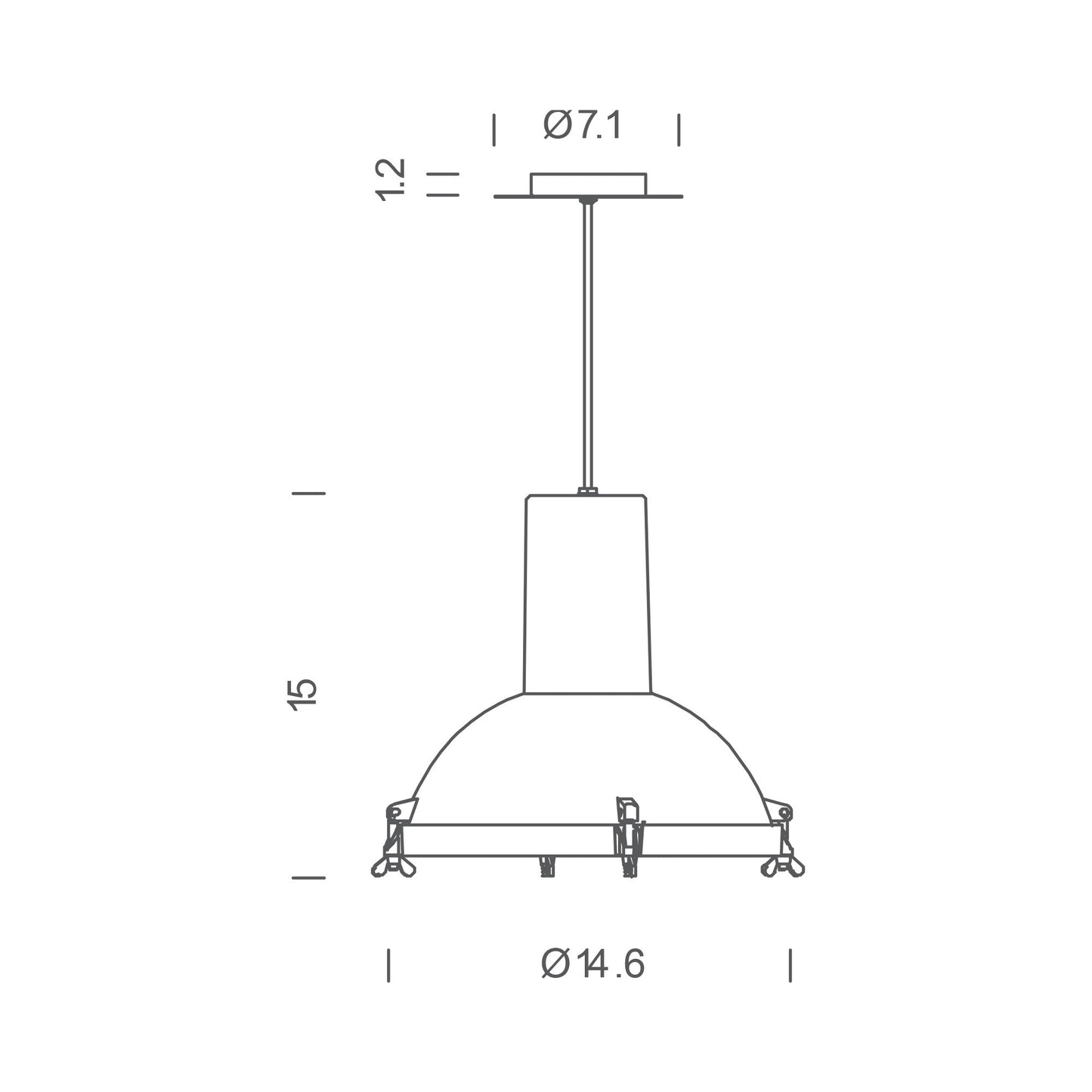 Projecteur Pendant Light - line drawing.