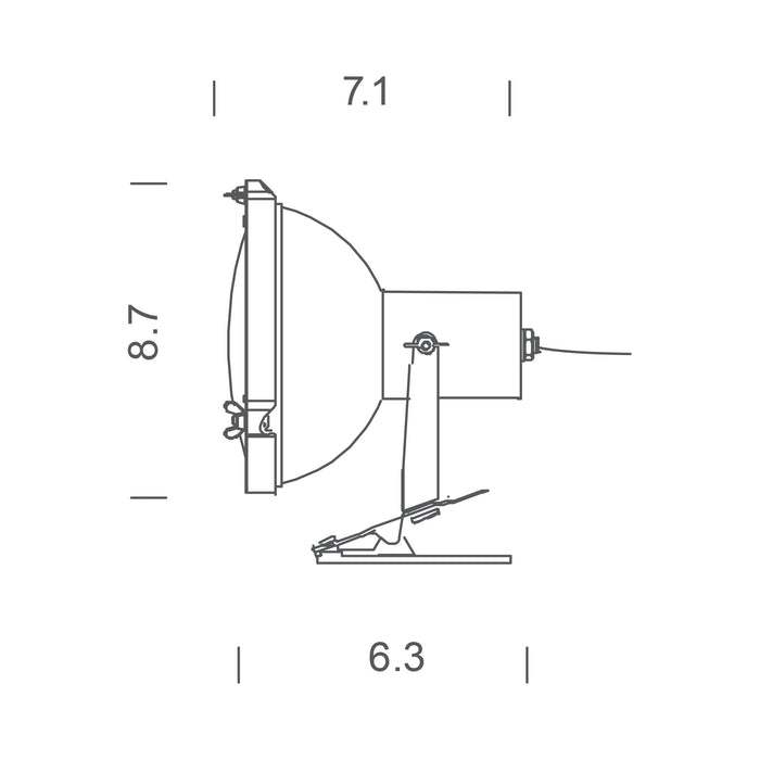 Projecteur Table Lamp with Clip - line drawing.