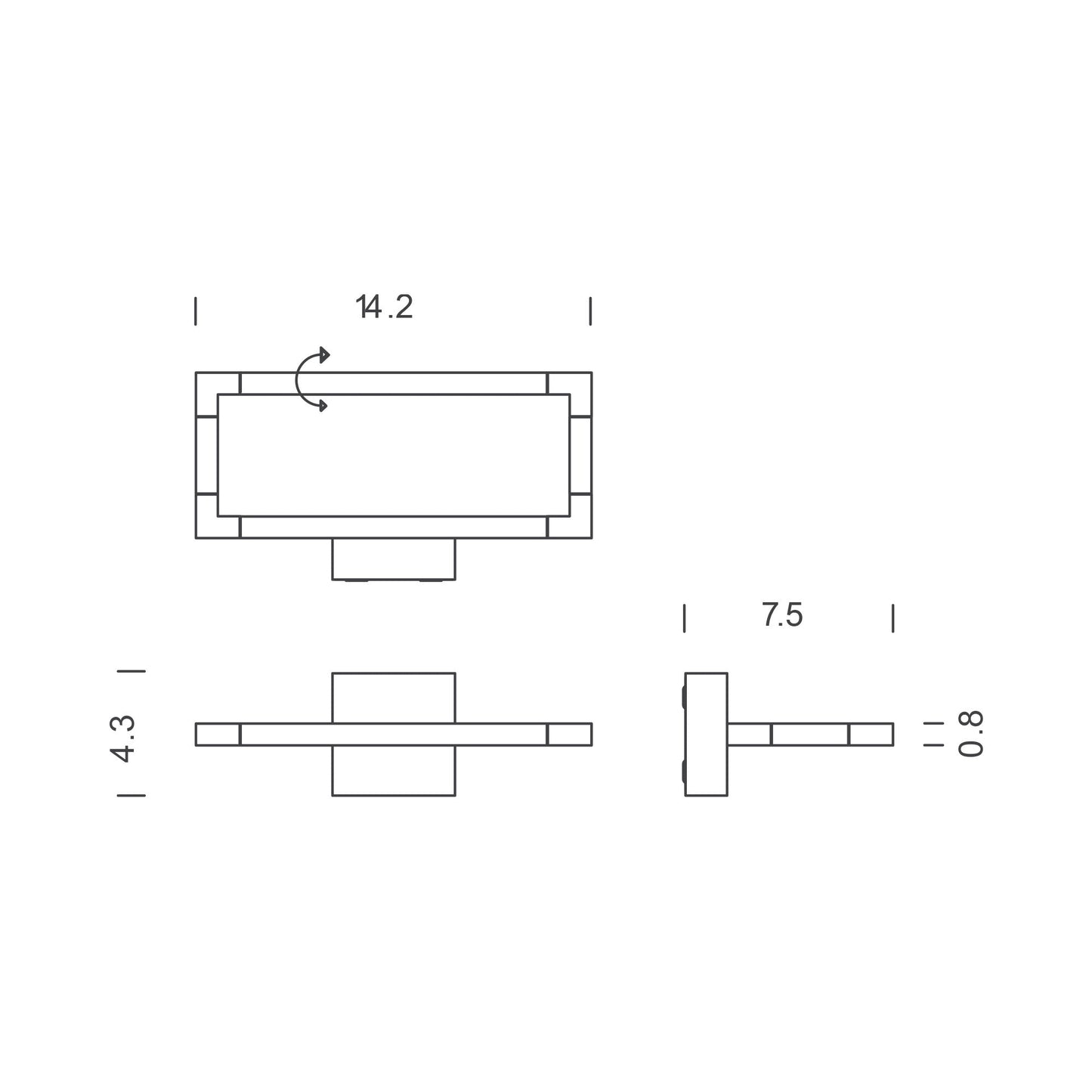 Spigolo LED Ceiling / Wall Light - line drawing.