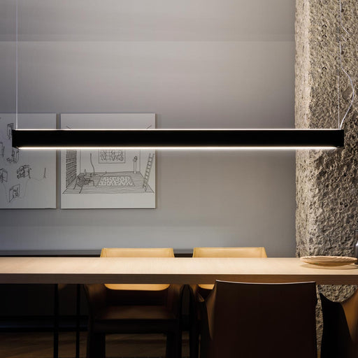 Tru LED Linear Pendant Light in dining room.
