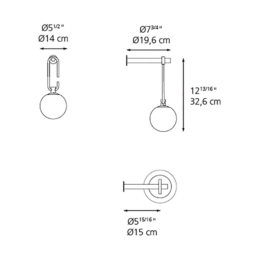 NH LED Wall Light - line drawing.