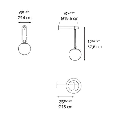 NH LED Wall Light - line drawing.