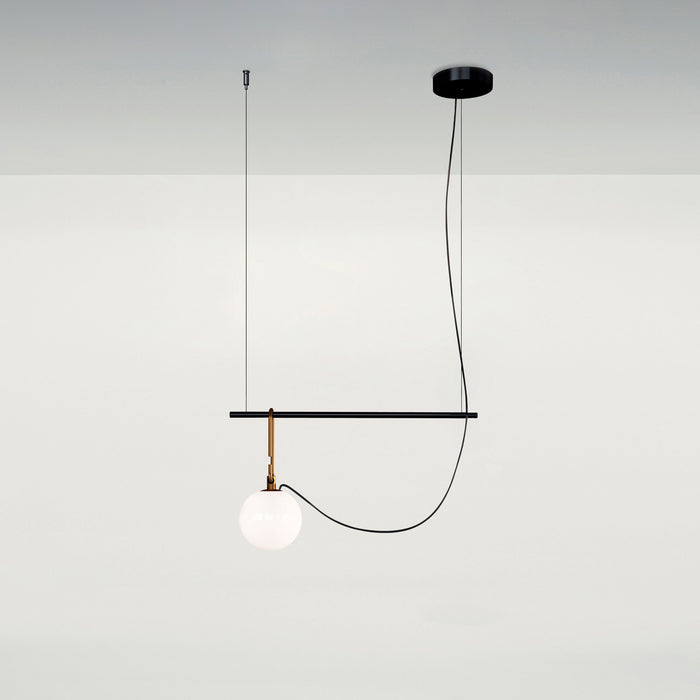 NH Linear Suspension Light in Small Globe (20-inch).