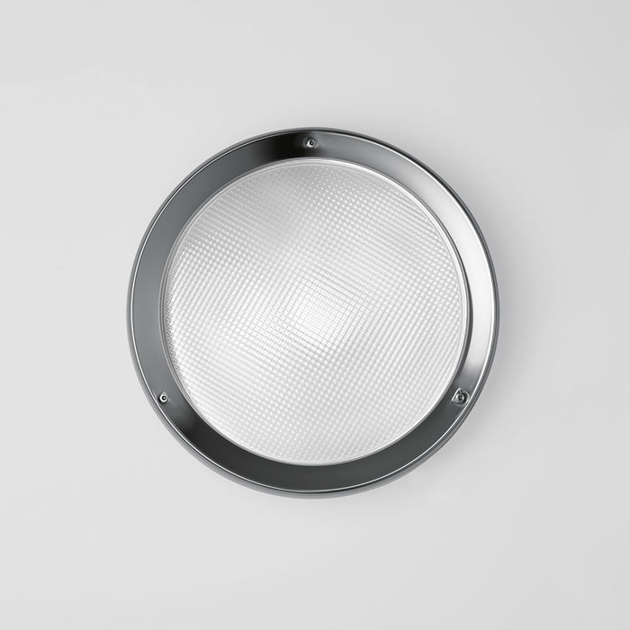 Niki Outdoor LED Ceiling/Wall Light in Prismatic Glass/Satin.
