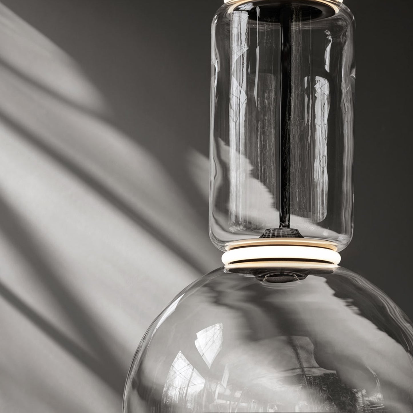 Noctambule Low Cylinder and Bowl LED Pendant Light in Detail.