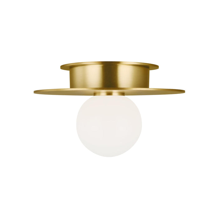 Nodes Flush Mount Ceiling Light in Burnished Brass (Small).