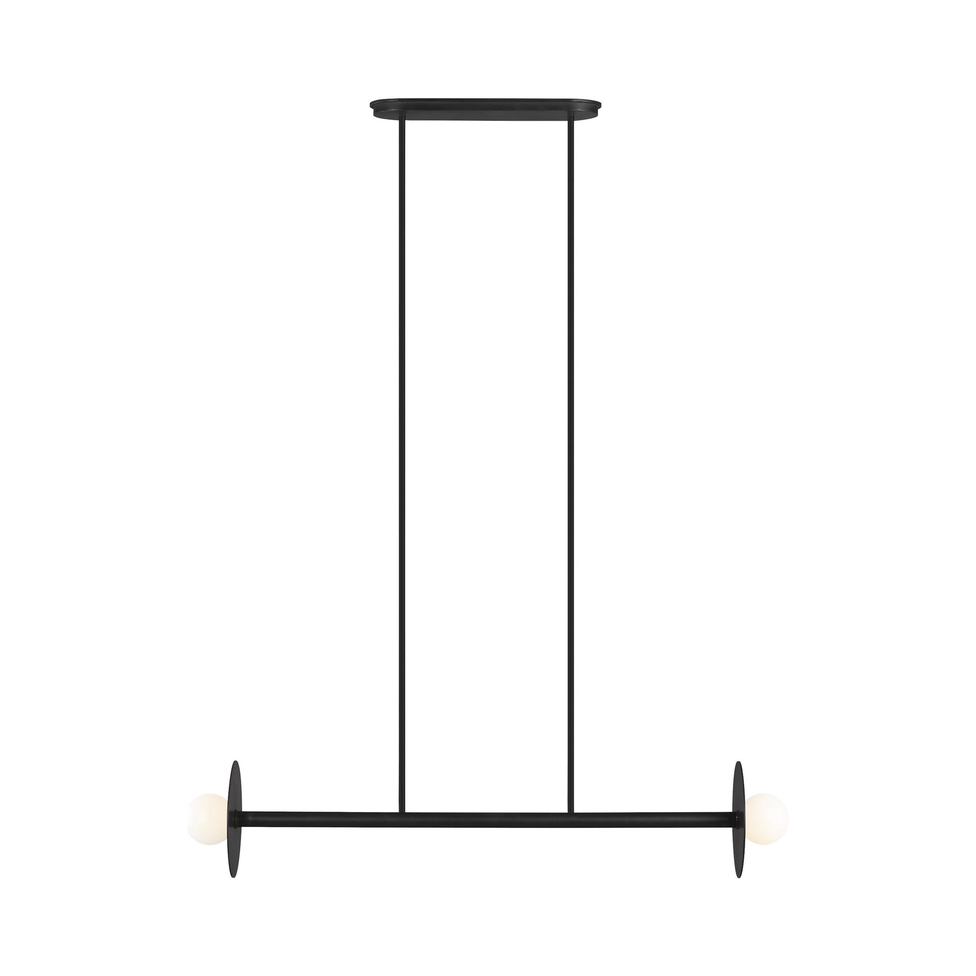 Nodes Linear Chandelier in 2-Light/Midnight Black.