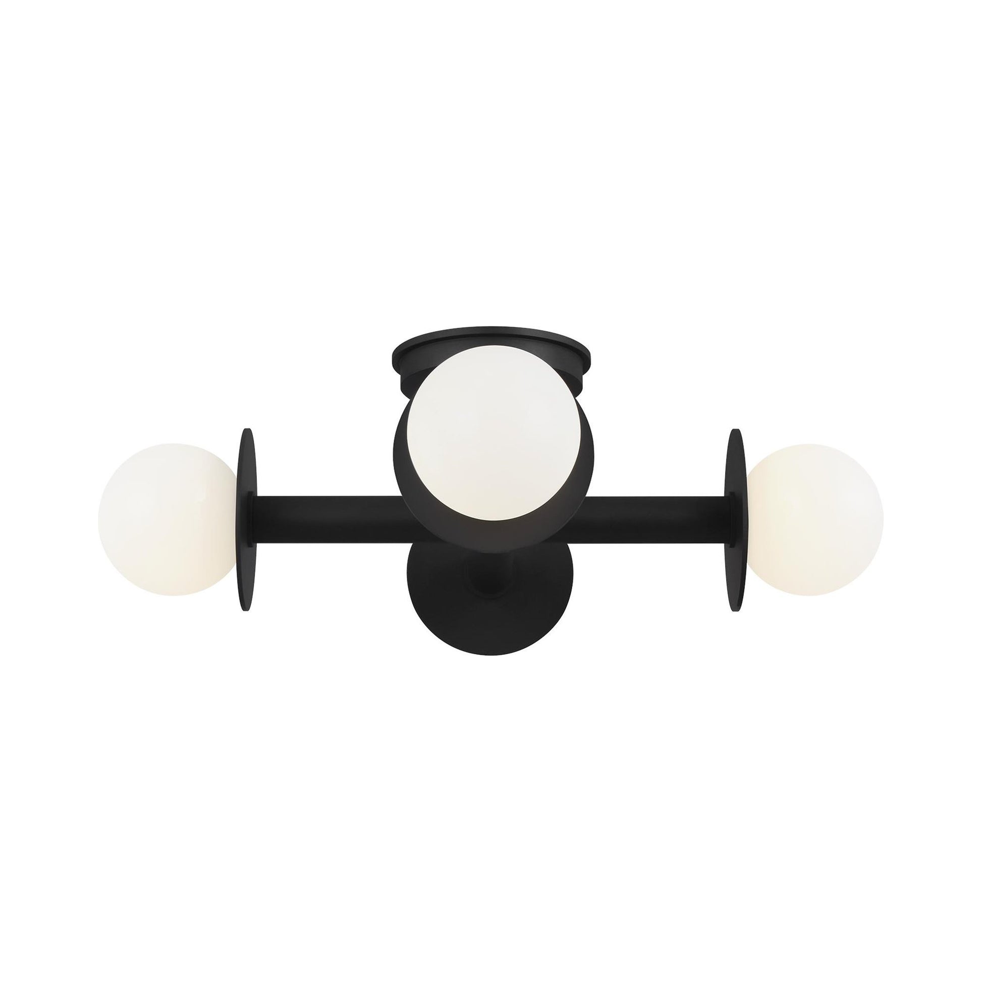 Nodes Semi Flush Mount Ceiling Light in Midnight Black.