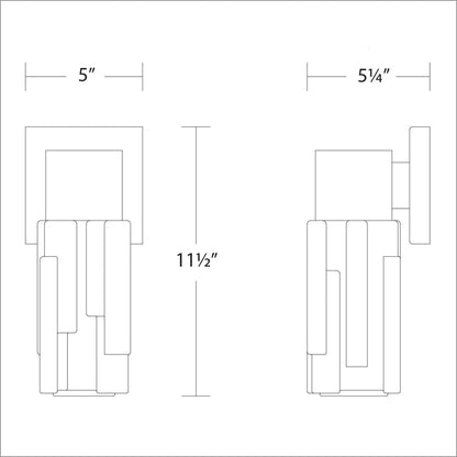 Nord LED Wall Light - line drawing.