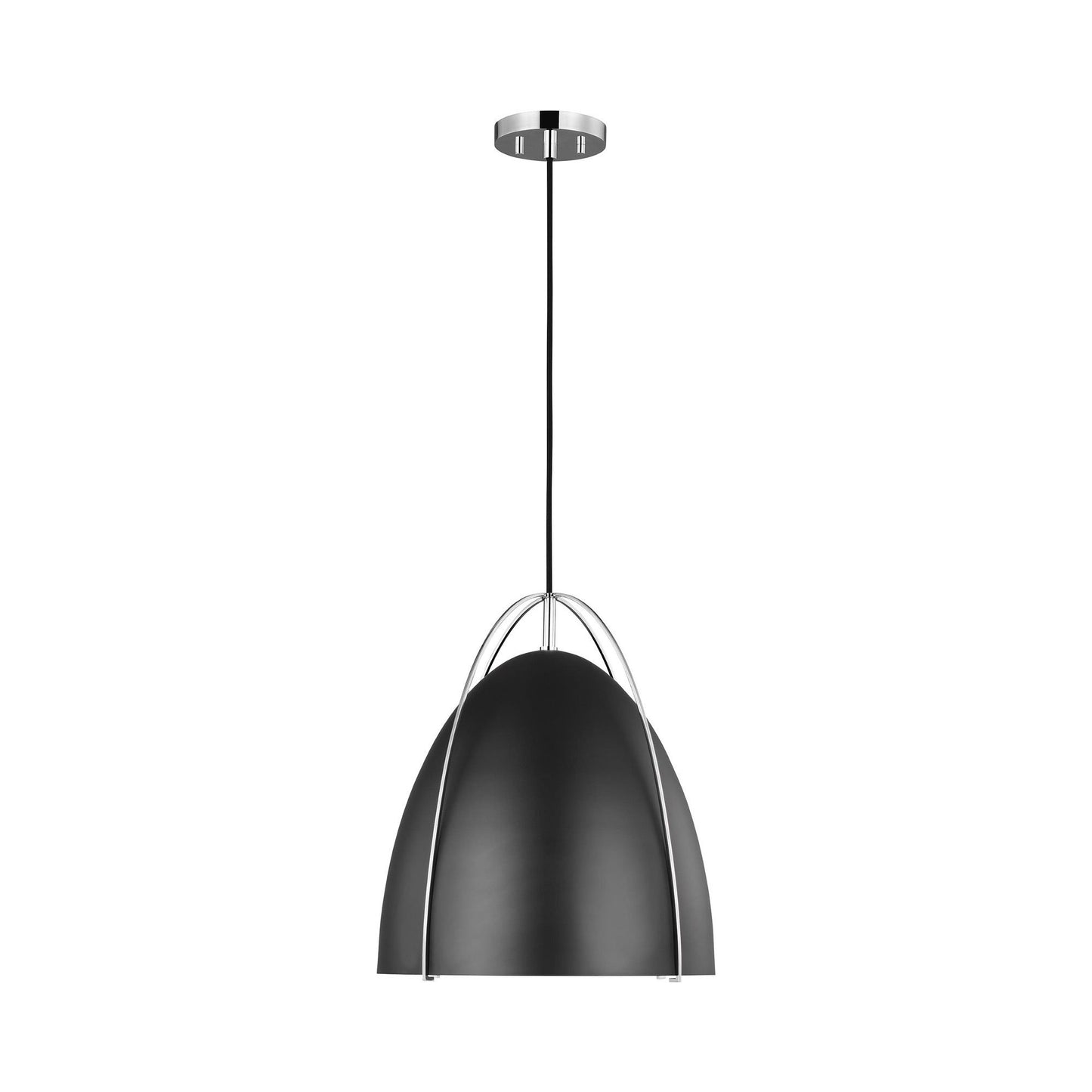 Norman Pendant Light in Chrome/Midnight Black (Medium).