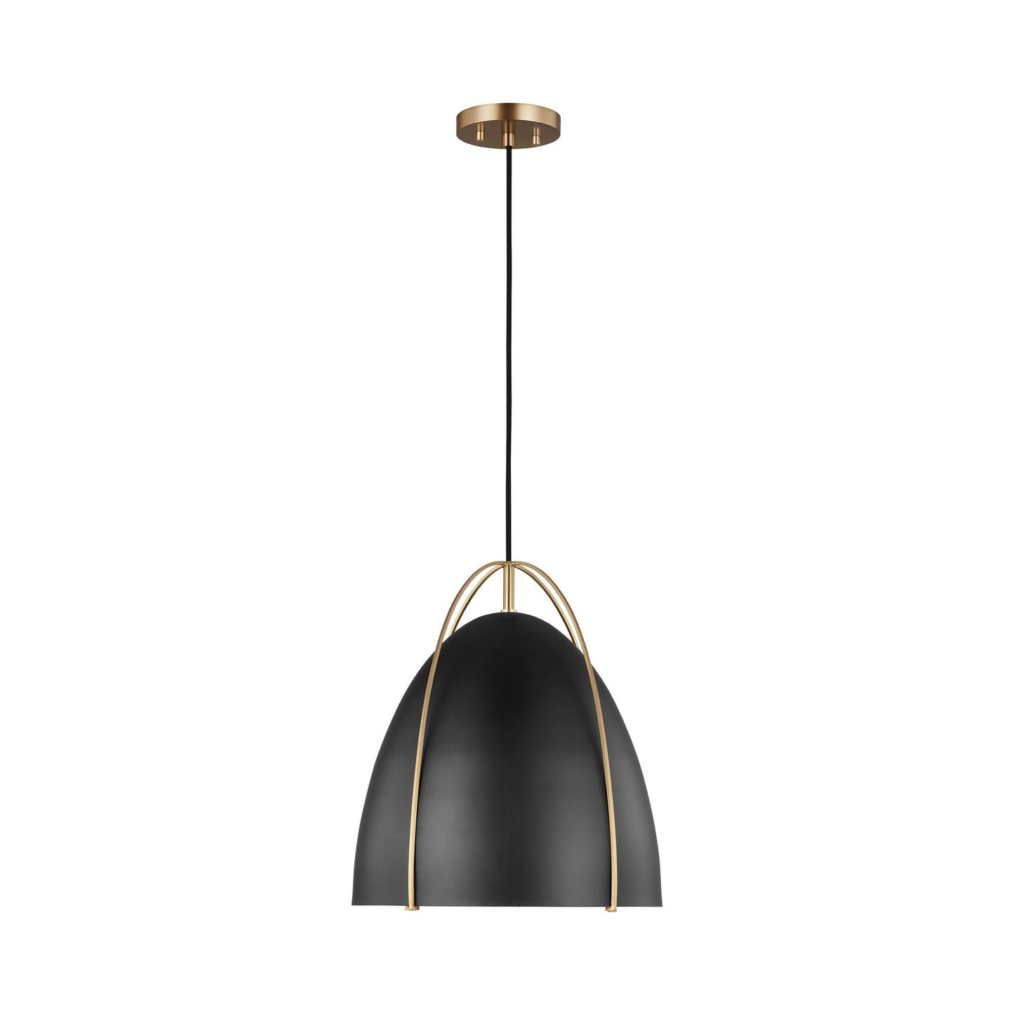 Norman Pendant Light in Satin Brass/Midnight Black (Medium).