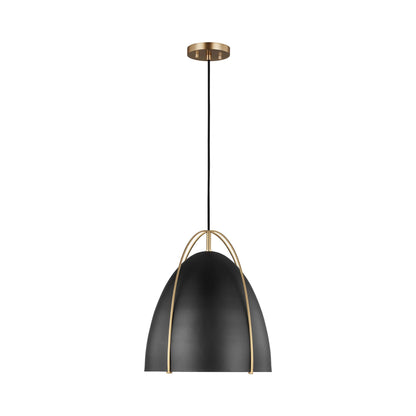 Norman Pendant Light in Satin Brass/Midnight Black (Medium).