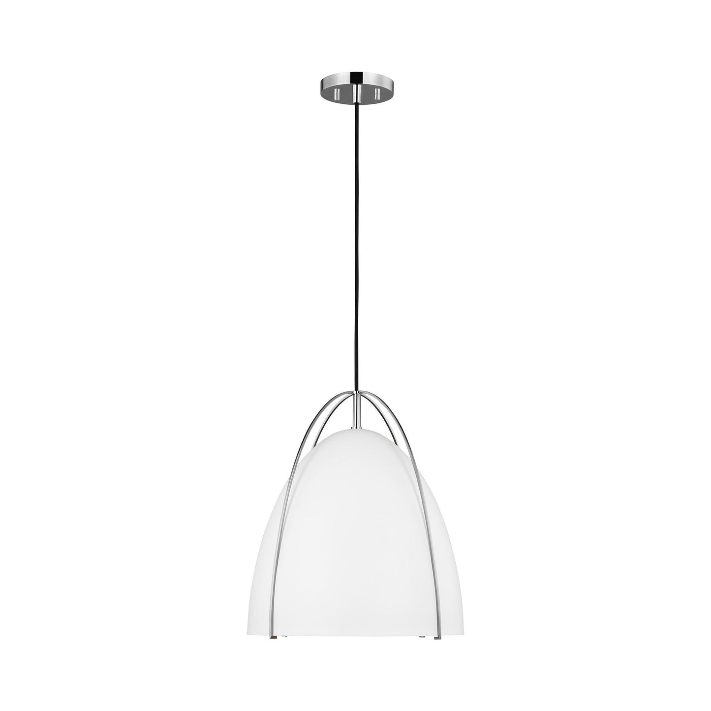 Norman Pendant Light in Chrome/Matte White (Medium).