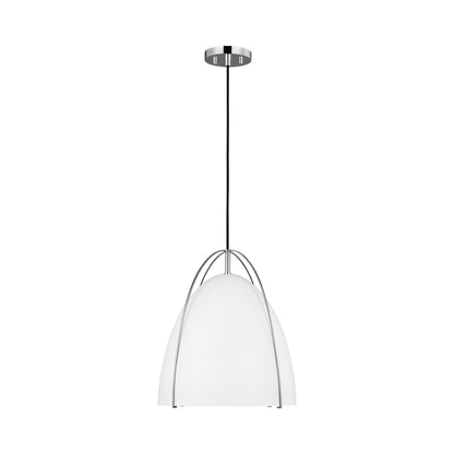 Norman Pendant Light in Chrome/Matte White (Medium).