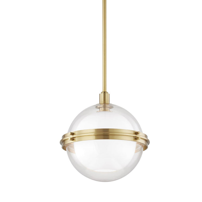 Northport Pendant Light in Aged Brass.