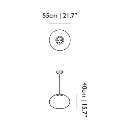 NR2 LED Pendant Light - line drawing.