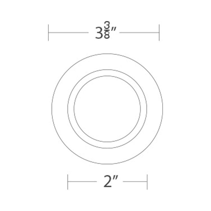 Ocularc 3.5 Round Pinhole LED Recessed Trim - line drawing.