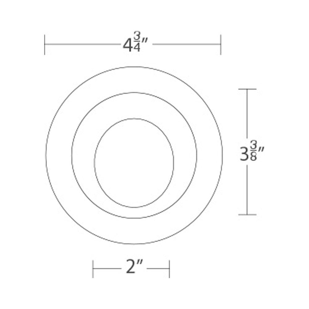 Ocularc 3.5 Round Wall Wash LED Recessed Trim - line drawing.