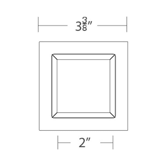 Ocularc 3.5 Square Pinhole LED Recessed Trim - line drawing.