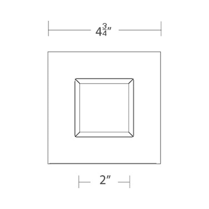 Ocularc 3.5 Square Pinhole LED Recessed Trim - line drawing.