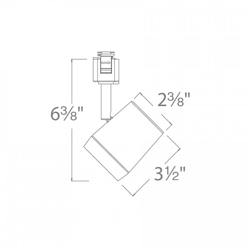 Ocularc 7011 LED Track Head - line drawing.