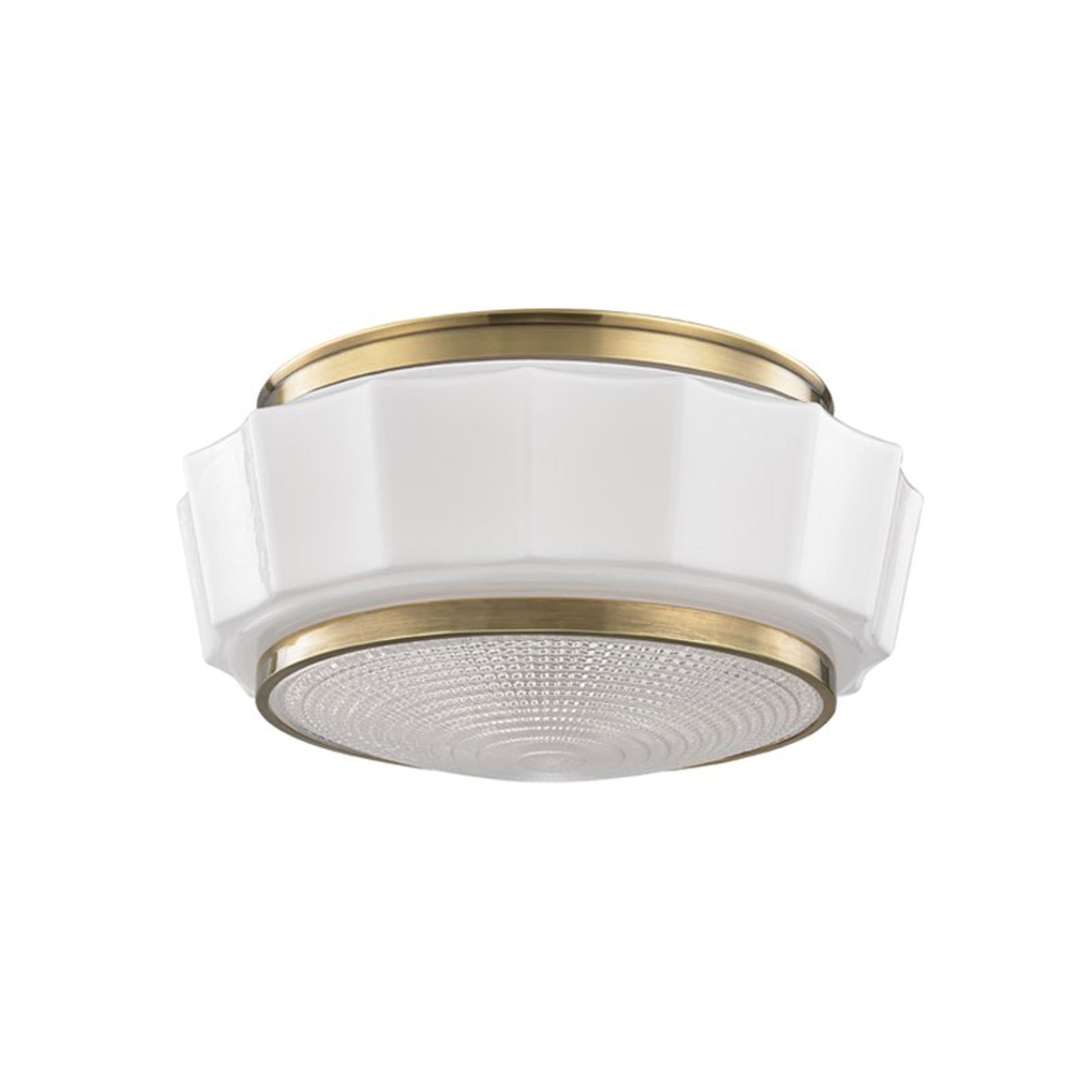 Odessa Flush Mount Ceiling Light in 2-Light/Aged Brass.