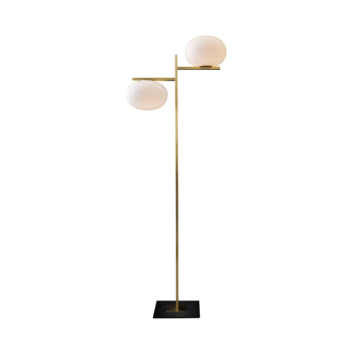 Alba Floor Lamp in Polished Opaline (2-Light).