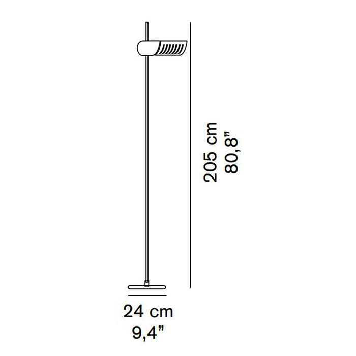 Colombo LED Floor Lamp - line drawing.