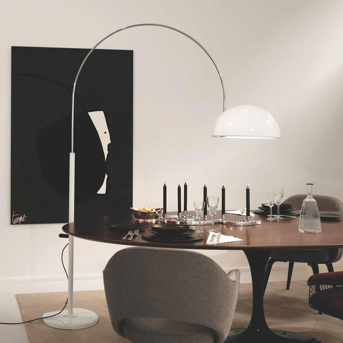 Coupe Arch Floor Lamp in White.