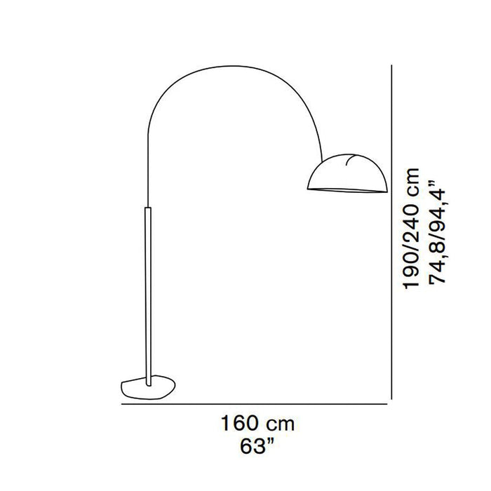Coupe Arch Floor Lamp - line drawing.