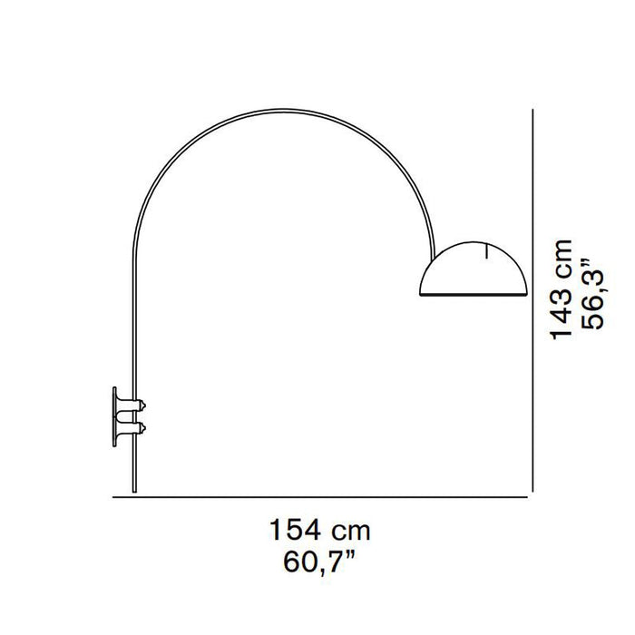 Coupe Arched Wall Light - line drawing.