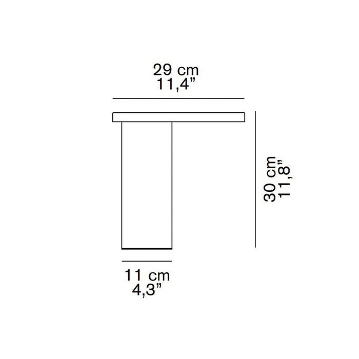 Cylinda LED Table Lamp - line drawing.